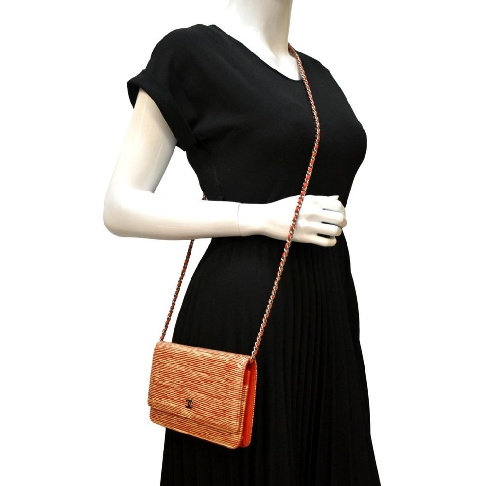 CHANEL CC WOC Leather Wallet On Chain Crossbody Bag Red - Picture 2 of 13